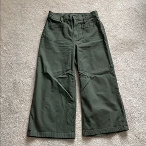 JCrew Point Sur Wide Leg Size 26P Olive Green Pant